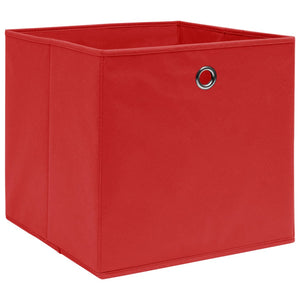 vidaXL Storage Boxes 4 pcs. Non-Woven Fabric 28x28x28 cm Red