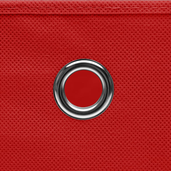 vidaXL Storage Boxes with Lids 10 pcs 28x28x28 cm Red
