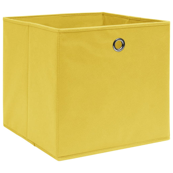 vidaXL Storage Boxes 4 pcs Non-Woven Fabric 28x28x28 cm Yellow
