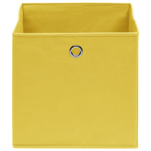 vidaXL Storage Boxes 4 pcs Non-Woven Fabric 28x28x28 cm Yellow