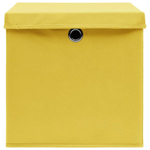 vidaXL Storage Boxes with Lids 4 pcs. 28x28x28 cm Yellow