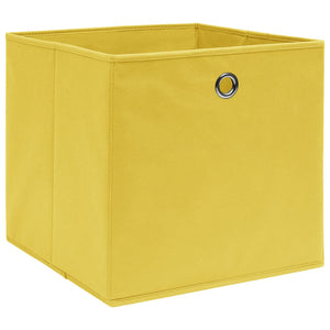 vidaXL Storage Boxes 10 pcs. Non-woven Fabric 28x28x28 cm Yellow