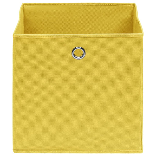 vidaXL Storage Boxes 10 pcs. Non-woven Fabric 28x28x28 cm Yellow