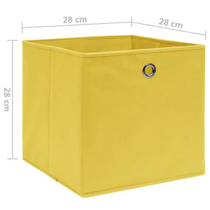 vidaXL Storage Boxes 10 pcs. Non-woven Fabric 28x28x28 cm Yellow