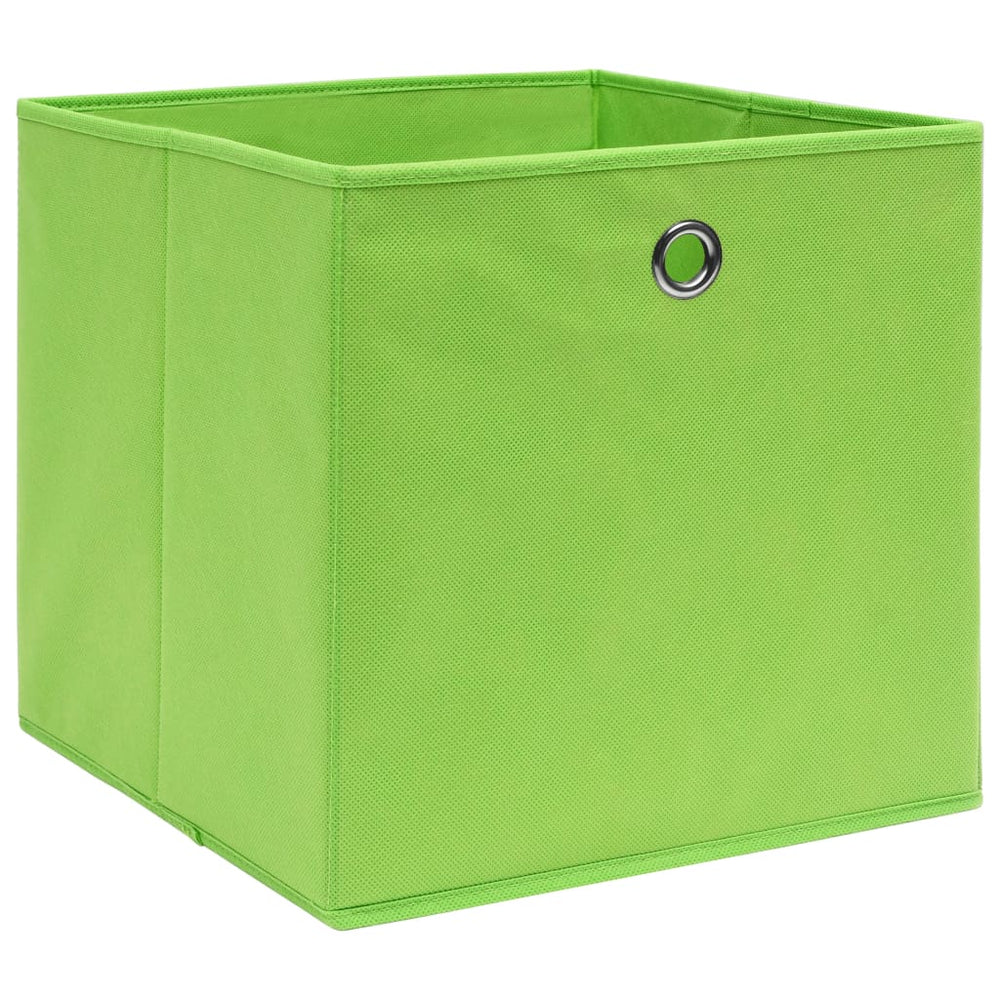 vidaXL Storage Boxes 10 pcs Non-Woven Fabric 28x28x28 cm Green