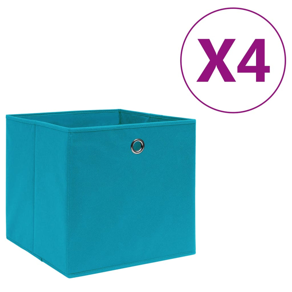 vidaXL Storage Boxes 4 pcs. Non-Woven Fabric 28x28x28 cm Baby Blue