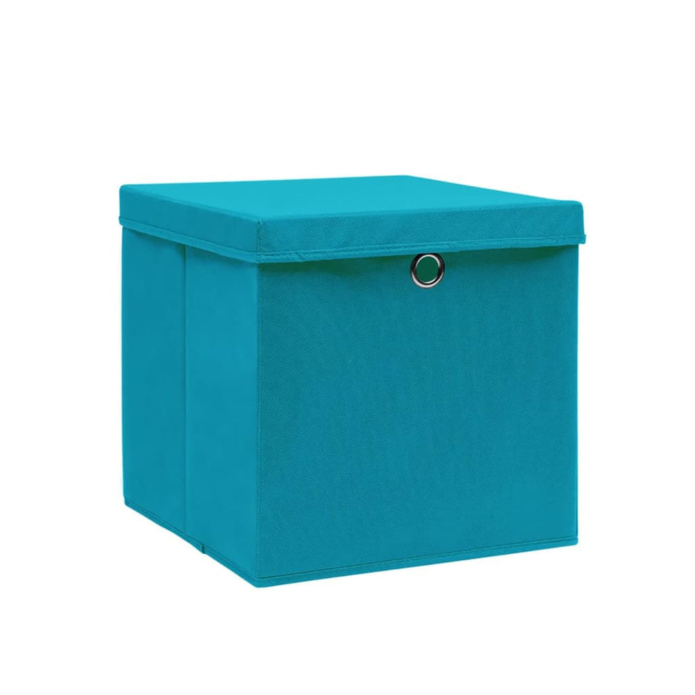 vidaXL Storage Boxes with Lids 4 pcs. 28x28x28 cm Baby Blue