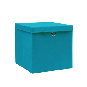 vidaXL Storage Boxes with Lids 4 pcs. 28x28x28 cm Baby Blue