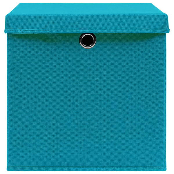 vidaXL Storage Boxes with Lids 4 pcs. 28x28x28 cm Baby Blue