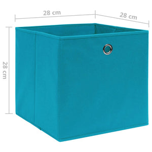 vidaXL Storage Boxes 10 pcs. Non-Woven Fabric 28x28x28 cm Baby Blue