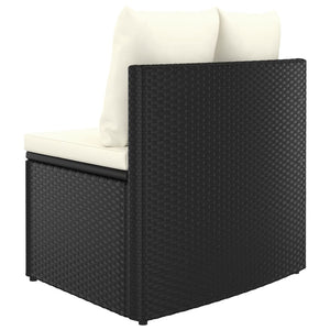 vidaXL 2-Piece Garden Sofa Set with Cushions Poly Rattan Black