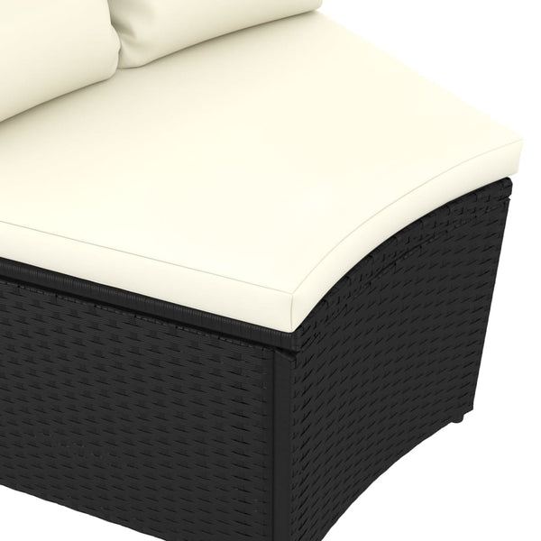 vidaXL 2-Piece Garden Sofa Set with Cushions Poly Rattan Black