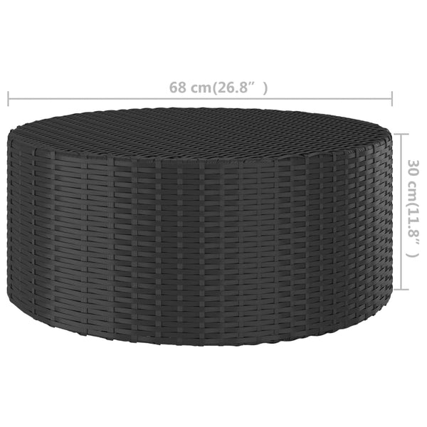 vidaXL Coffee Table Black 68x68x30 cm Poly Rattan