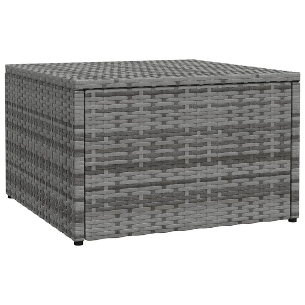 vidaXL Outdoor Footstool with Cushion Grey Poly Rattan