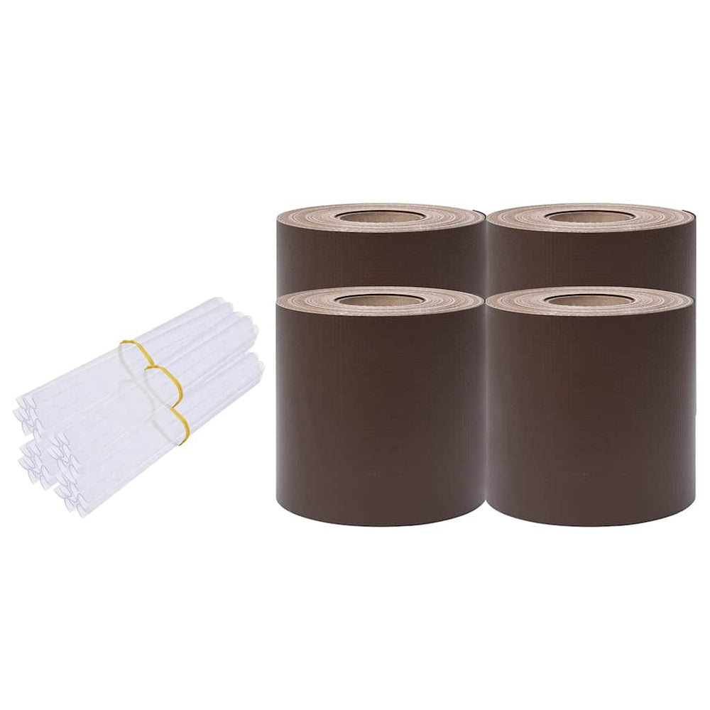 vidaXL Garden Privacy Screen 4 pcs. PVC 35x0.19 m Brown
