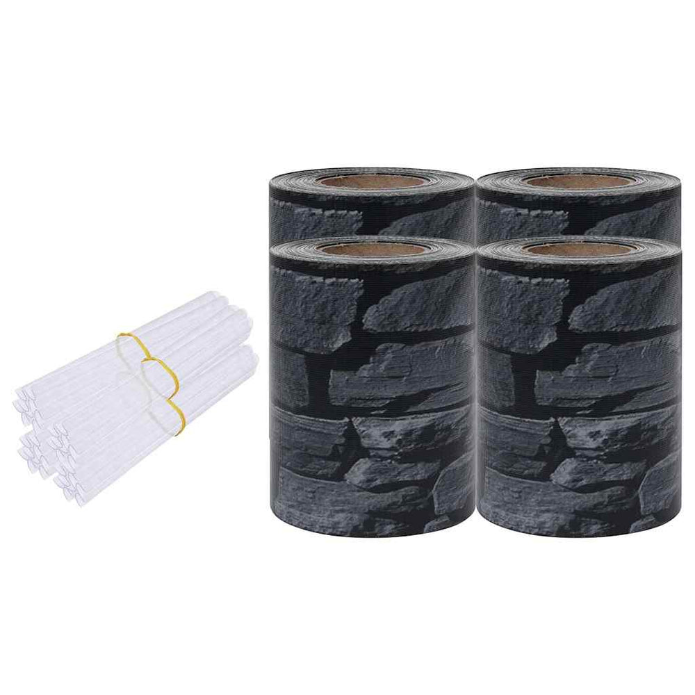 vidaXL Garden Privacy Screen 4 pcs. PVC 35x0.19 m Gray
