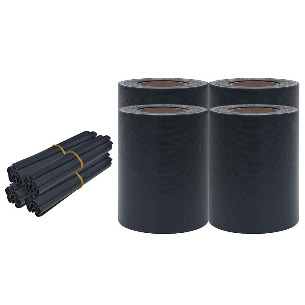 vidaXL Garden Privacy Screen 4 pcs. PVC 35x0.19 m Matt Dark Gray