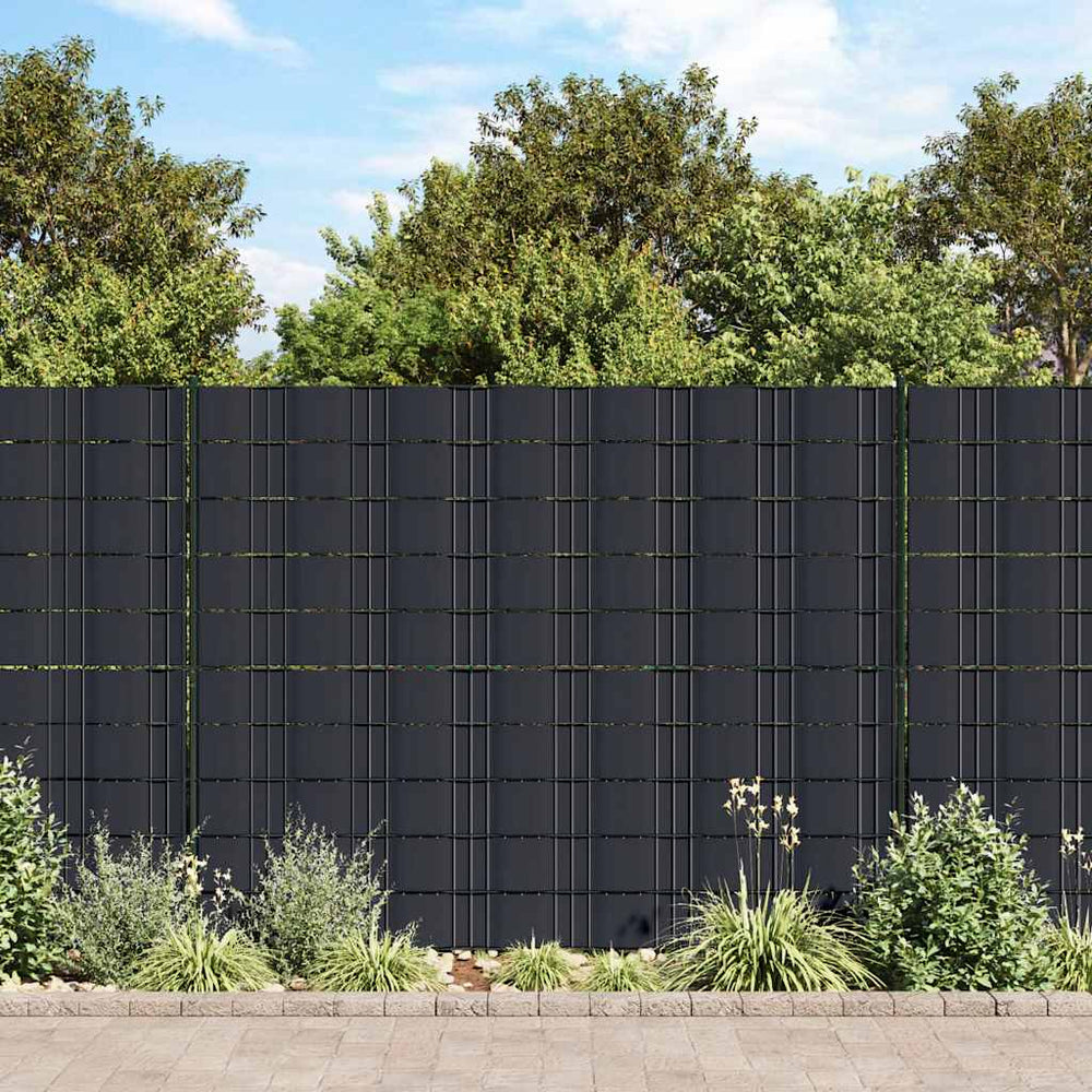 vidaXL Garden Privacy Screen 4 pcs. PVC 35x0.19 m Matt Dark Gray