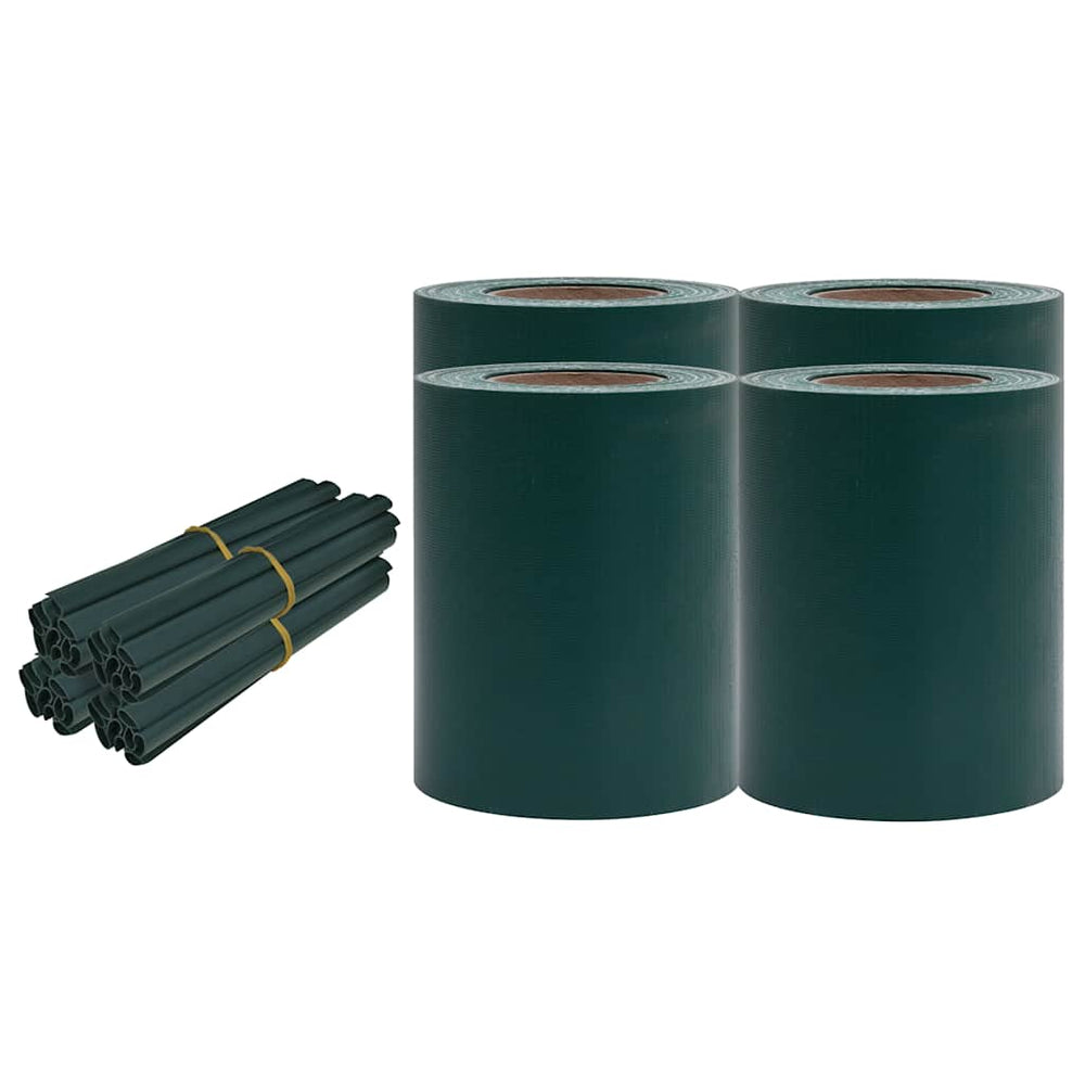 vidaXL Garden Privacy Screen 4 pcs. PVC 35x0.19 m Matte Green