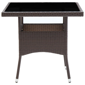 vidaXL Garden Dining Table Brown Poly Rattan