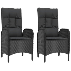 vidaXL Garden Chairs 2 pcs. Poly Rattan Black
