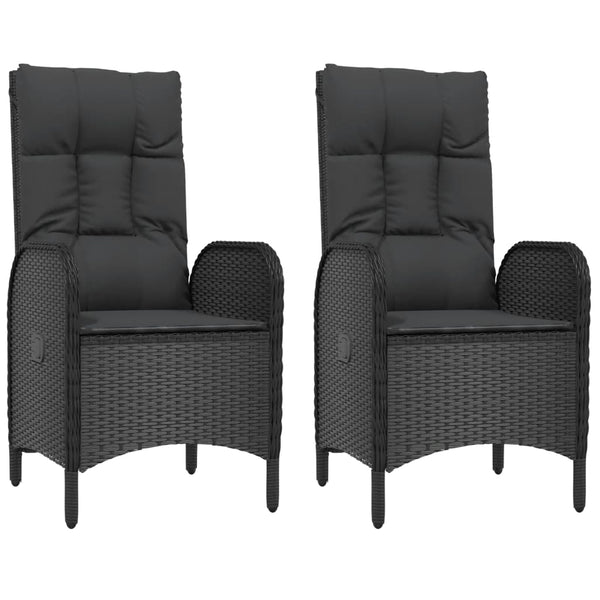 vidaXL Garden Chairs 2 pcs. Poly Rattan Black
