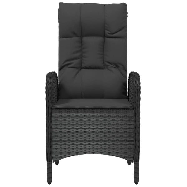 vidaXL Garden Chairs 2 pcs. Poly Rattan Black