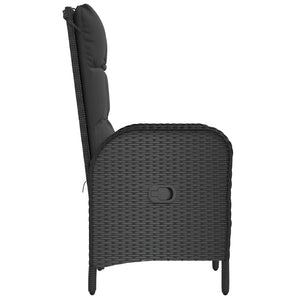 vidaXL Garden Chairs 2 pcs. Poly Rattan Black