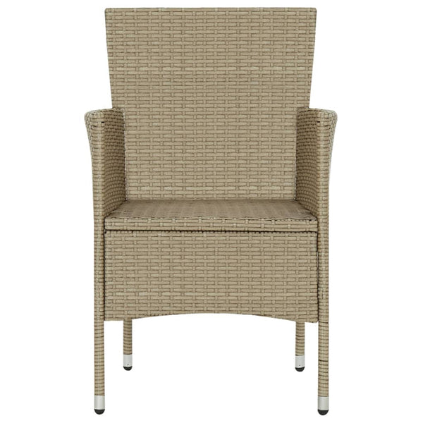 vidaXL Garden Dining Chairs 4 pcs Poly Rattan Beige