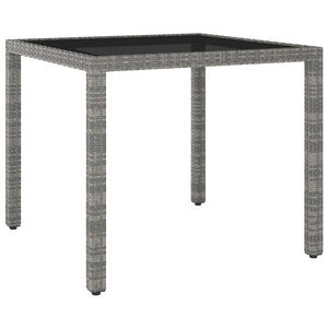 vidaXL Garden Table Gray 90x90x75 cm Poly Rattan