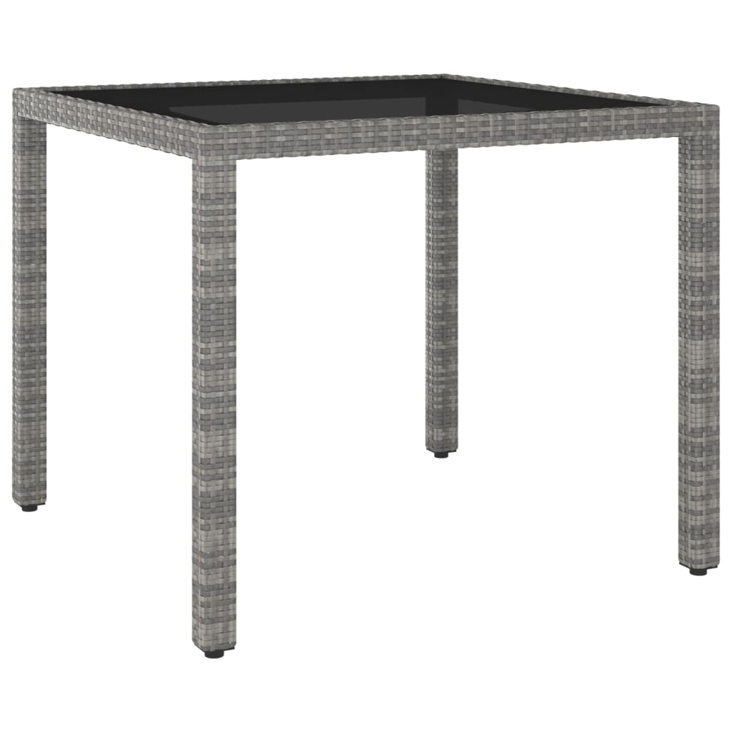 vidaXL Garden Table Gray 90x90x75 cm Poly Rattan