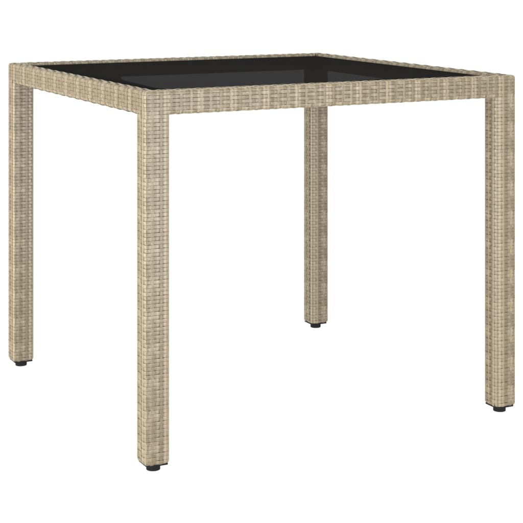 vidaXL Garden Dining Table Beige 90x90x75 cm Poly Rattan