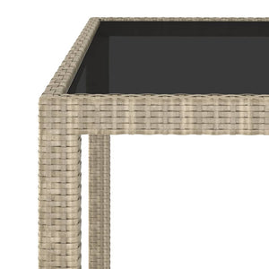 vidaXL Garden Dining Table Beige 90x90x75 cm Poly Rattan