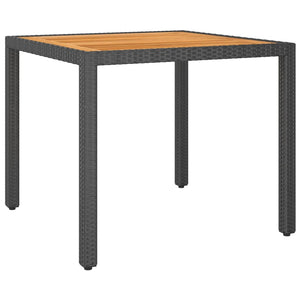 vidaXL Garden Table Black 90x90x75 cm Poly Rattan