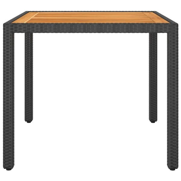 vidaXL Garden Table Black 90x90x75 cm Poly Rattan