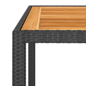 vidaXL Garden Table Black 90x90x75 cm Poly Rattan