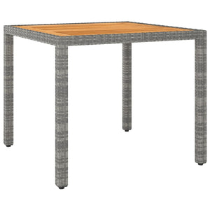 vidaXL Garden Table Gray 90x90x75 cm Poly Rattan