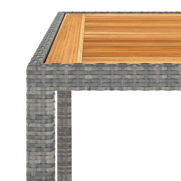 vidaXL Garden Table Gray 90x90x75 cm Poly Rattan
