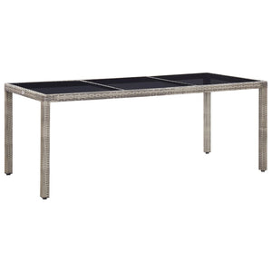 vidaXL Garden Table Gray 190x90x75 cm Poly Rattan