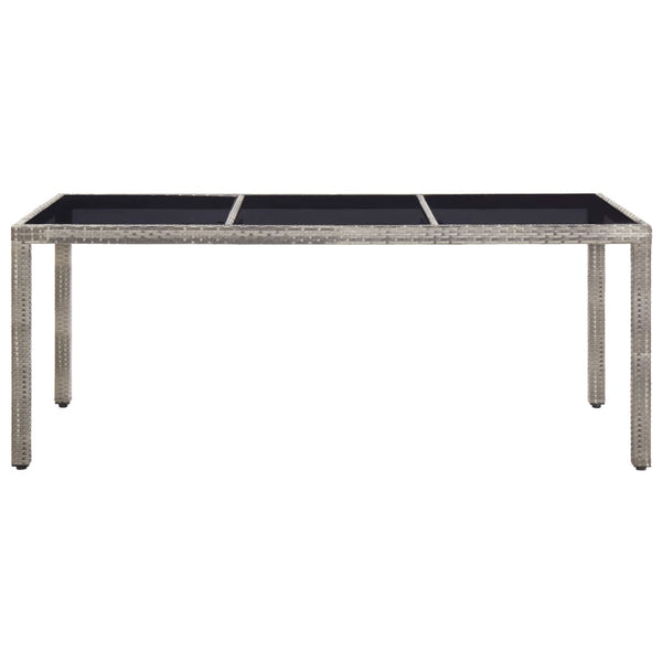 vidaXL Garden Table Gray 190x90x75 cm Poly Rattan
