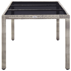 vidaXL Garden Table Gray 190x90x75 cm Poly Rattan