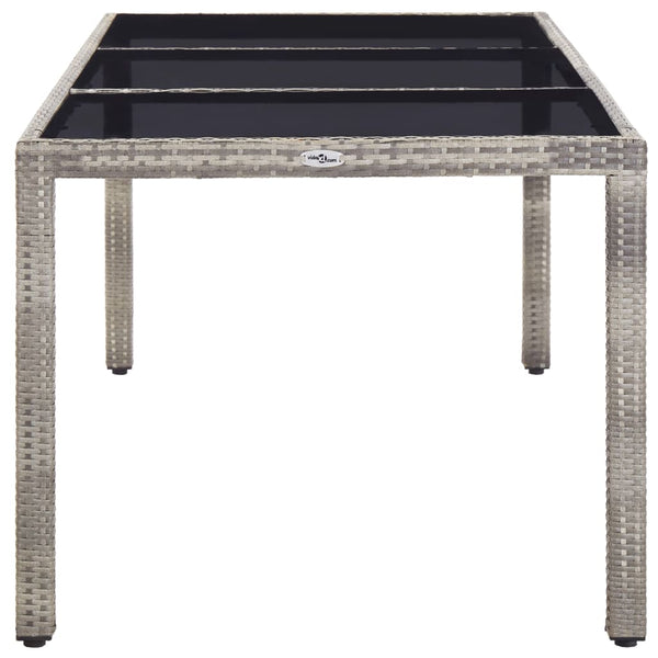 vidaXL Garden Table Gray 190x90x75 cm Poly Rattan