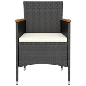 vidaXL 4-Piece Garden Chair and Stool Set Poly Rattan Black