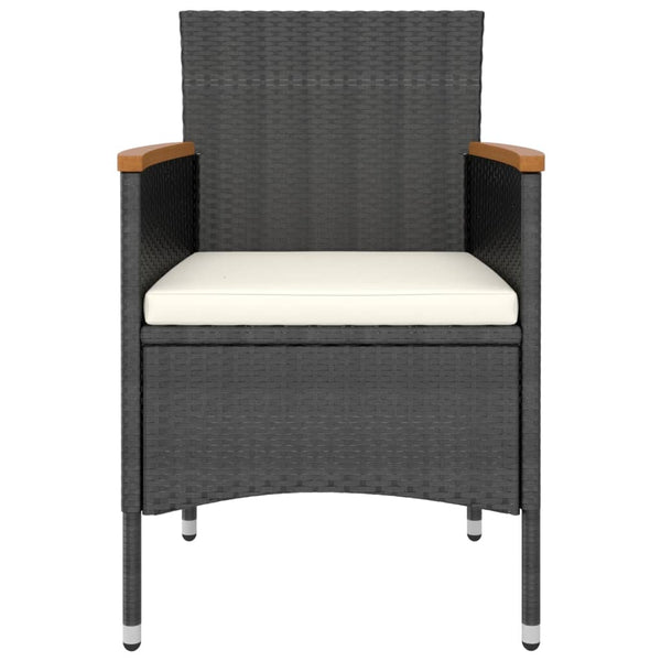 vidaXL 4-Piece Garden Chair and Stool Set Poly Rattan Black