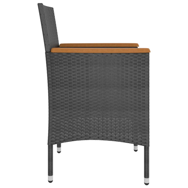 vidaXL 4-Piece Garden Chair and Stool Set Poly Rattan Black