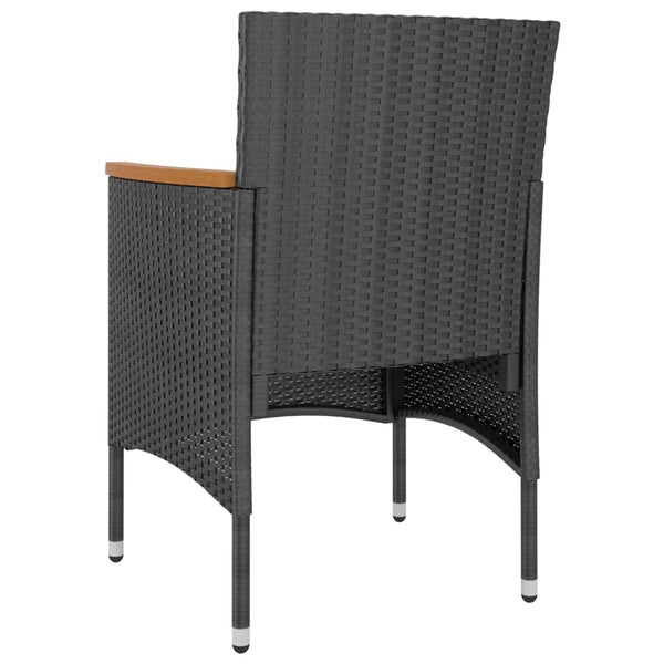 vidaXL 4-Piece Garden Chair and Stool Set Poly Rattan Black