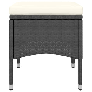 vidaXL 4-Piece Garden Chair and Stool Set Poly Rattan Black