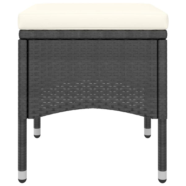 vidaXL 4-Piece Garden Chair and Stool Set Poly Rattan Black