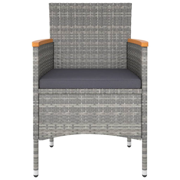vidaXL 4-Piece Garden Chair and Stool Set Poly Rattan Grey
