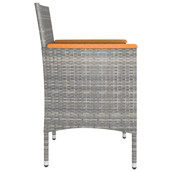 vidaXL 4-Piece Garden Chair and Stool Set Poly Rattan Grey